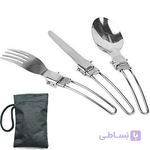 ست قاشق چنگال و کارد استیل تاشو