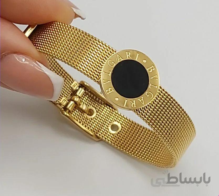 دستبند حصیری زنانه استیل بولگاری