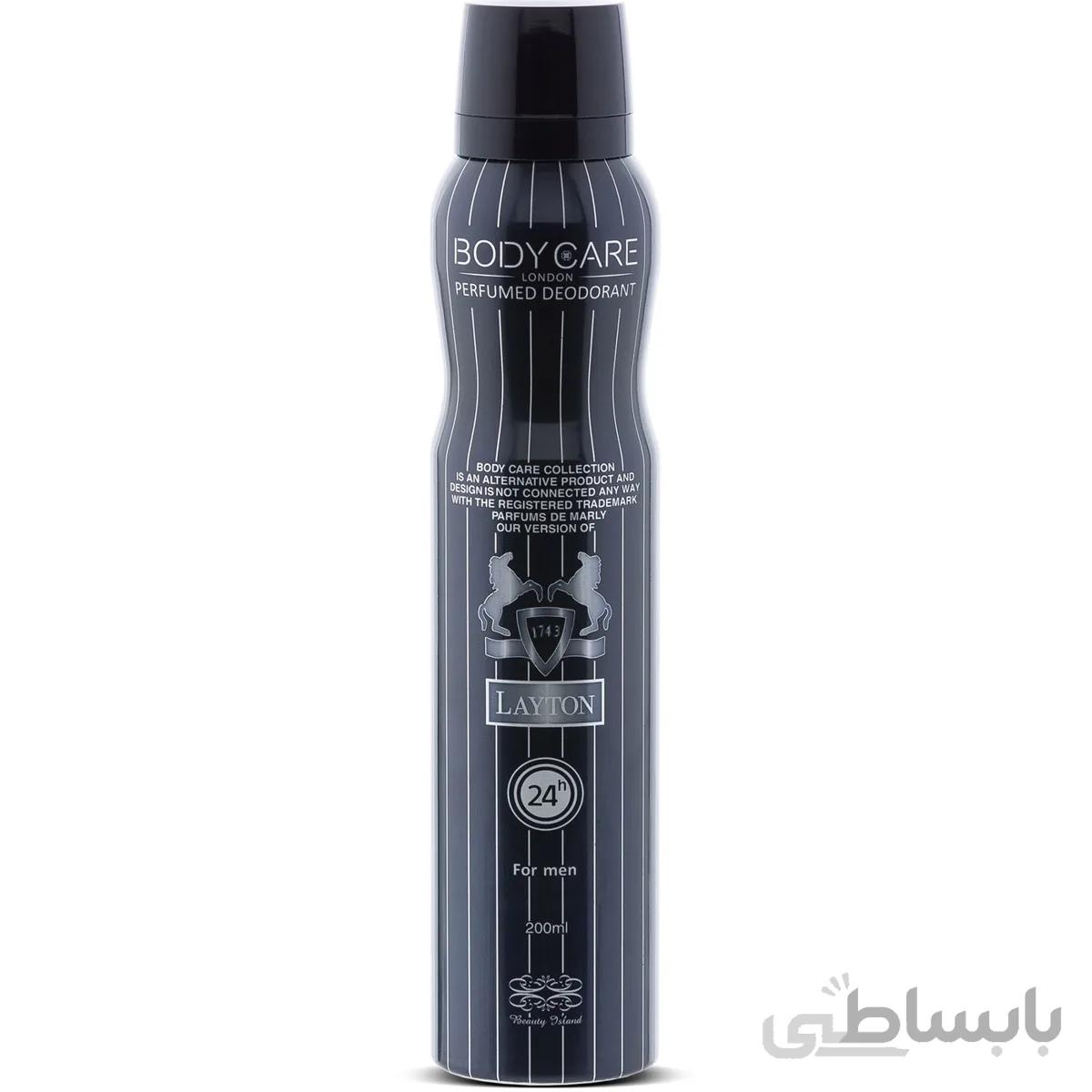 اسپری خوشبو کننده بدن مردانه بادی کر مدل لیتون حجم 200 میلی لیتر ا Body Care LAYTON Perfumed Deodorant 200ml
