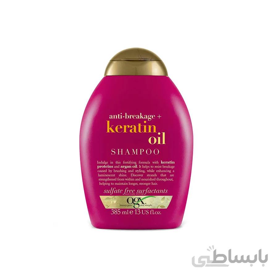 شامپو شامپو روغن کراتین او جی ایکس OGX ا OGX ANTI BREAKAGE KERATIN OIL SHAMPOO 385ml کد 305624