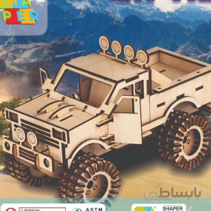 پازل چوبی سه بعدی طرح ماشین آفرود