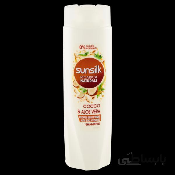 شامپو سان سیلک ۴۰۰ میل – مخصوص موهای خشک – حاوی نارگیل و آلوئه ورا – Sunsilk Cocco & aloe vera