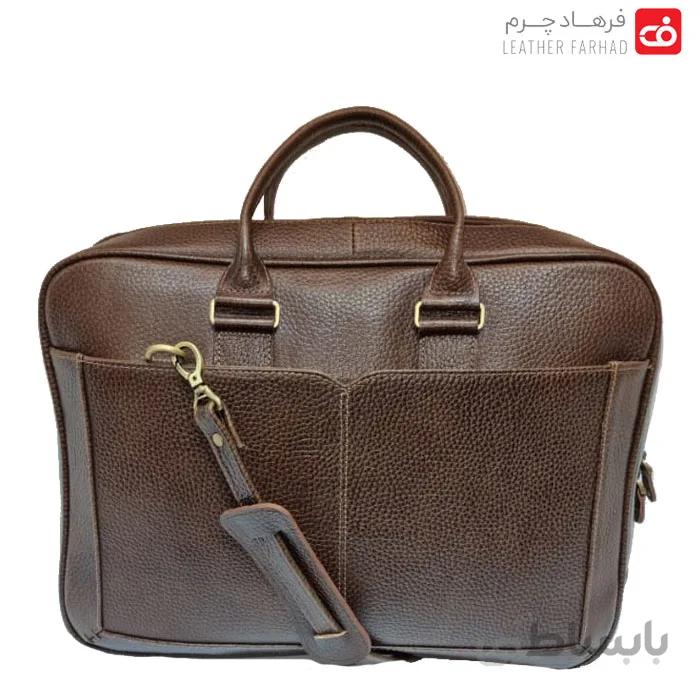 کیف اداری دو دسته سه فایل چرم طبیعی تبریز