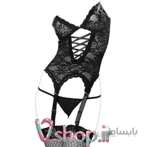 بادی فانتزی زنانه با دستبند و جوراب