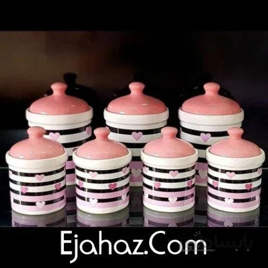 پاسماوری 7 پارچه قلبی صورتی