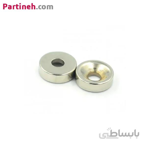 بسته 10 تایی آهنربا نئودیمیوم حلقوی سایز 5*10 میلیمتر ا 10 mm x 5 mm N50 circle magnet with hole