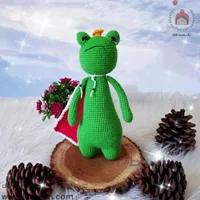 عروسک بافتنی قورباغه پادشاه ( کد 60255 )