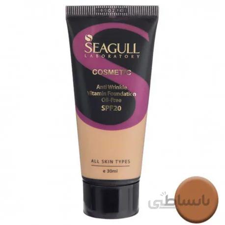 کرم پودر ضد چروک ویتامینه فاقد چربی سی گل spf20 رنگ بژ تیره شماره 09