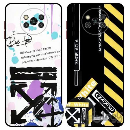 کاور فانتزی طرحدار دخترانه و پسرانه مناسب برای گوشی Xiaomi POCO X3 nfc / X3 Pro مدل محافظ لنزدار به همراه پاپ سوکت طرح آف وایت OFF WHITE CASE