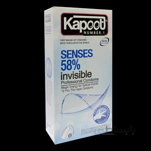 کاندوم senses 58% inivisible 12 pcs کاپوت