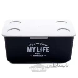 سبد کوچک مربعی COMO رنگ سفید (ساخت ژاپن)