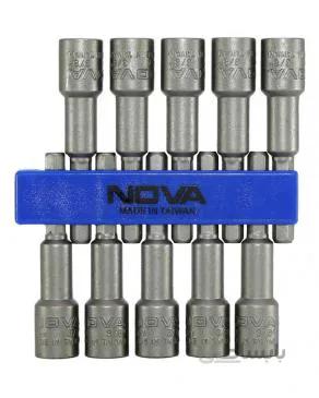 مجموعه 10 عددي سري بکس شيرواني نووا مدل NTS9204 ا Nova NTS9204 Hex Shank Socket Set 10 PCS