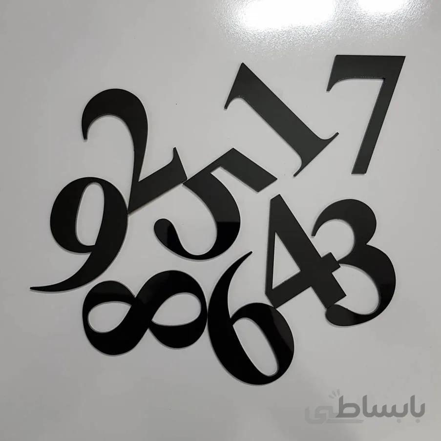 اعداد ساعت لاتین سایز بزرگ (مشکی)