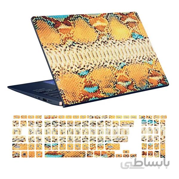 اسکین لپ تاپ طرح Snake کد ۱۲ به همراه استیکر کیبورد