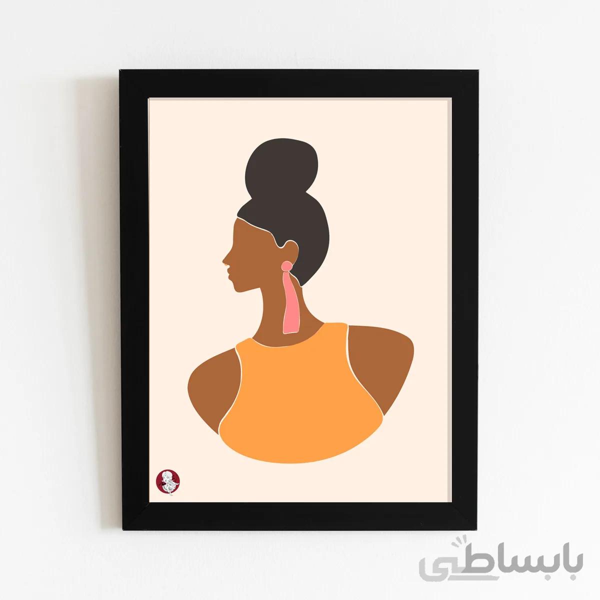 تابلو دیواری مینیمال طرح دختر فشن