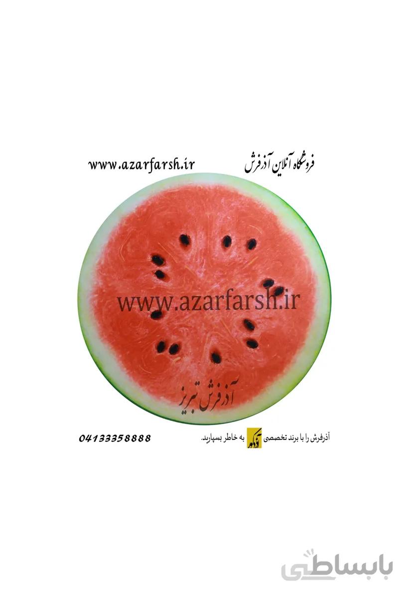 فرش گرد مخملی طرح هندوانه کد 3071 ا ََAzarfarsh