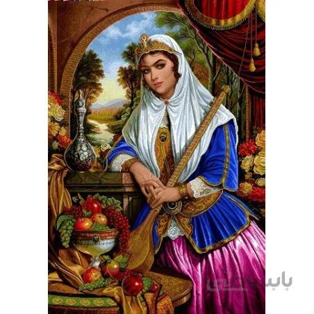 نخ و نقشه تابلو فرش طرح ایرانی کد 60