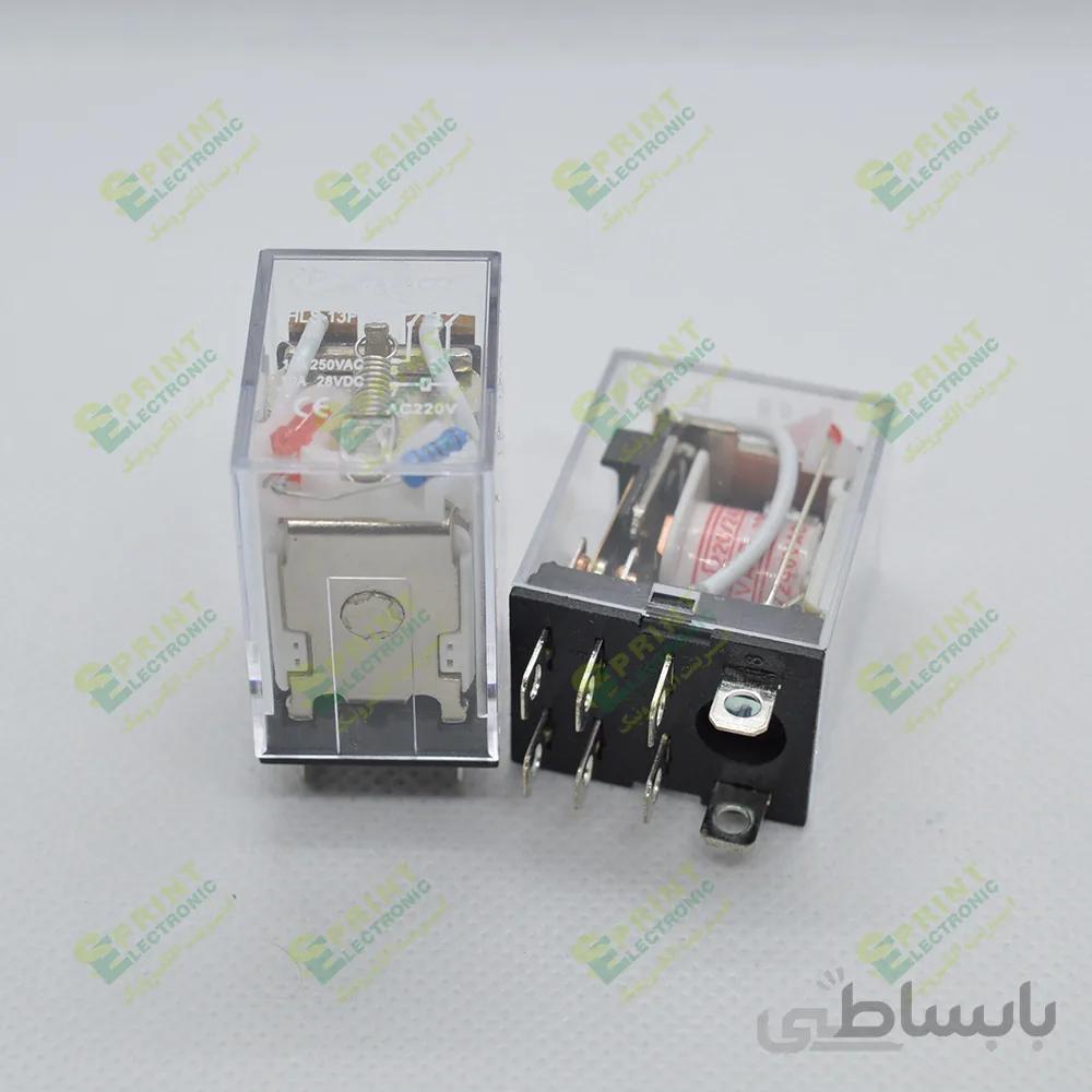 رله 220 ولت AC پایه ایزومی سوکتی 8 پایه 10 آمپر