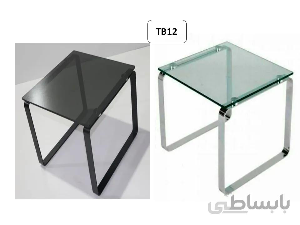 میز عسلی TB12 - آبکاری کروم و شیشه سفید ا TB12