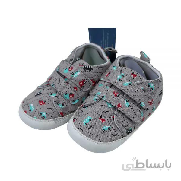 پاپوش استپ دار طرح وسایل نقلیه طوسی Valen Sina