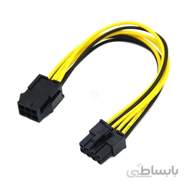 کابل تبدیل برق 6 پین به 8 پین PCI-e گرافیک