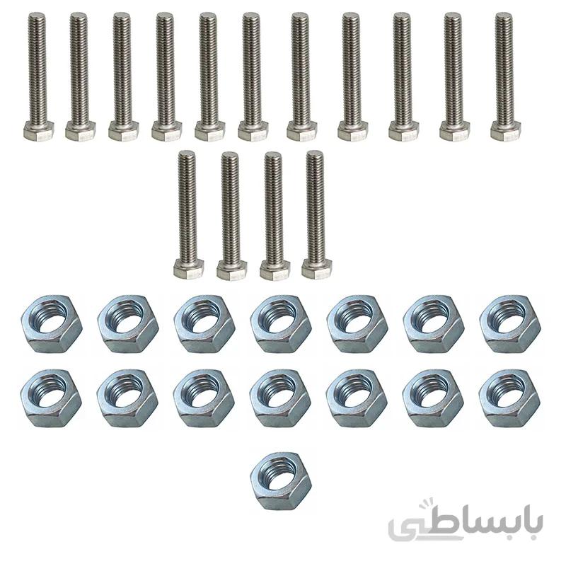پیچ و مهره آهنی مدل 100-10 مجموعه 30 عددی
