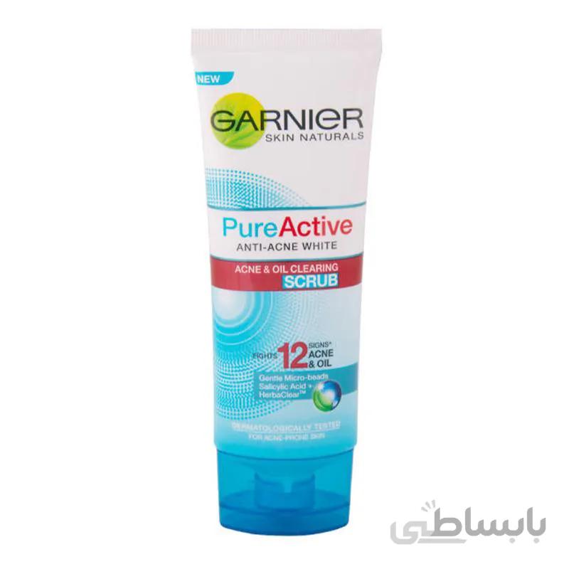 اسکراب لایه بردار پوست گارنیه مدل پیور اکتیو آنتی آکنه وایت