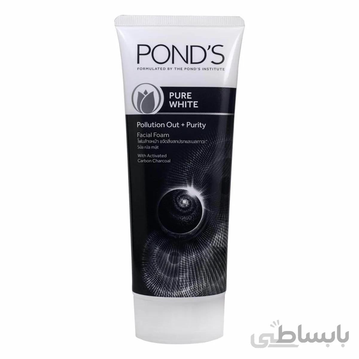 فوم شستشو صورت پوندز سری pure white مدل Pollution out + Purity حجم 100 میل