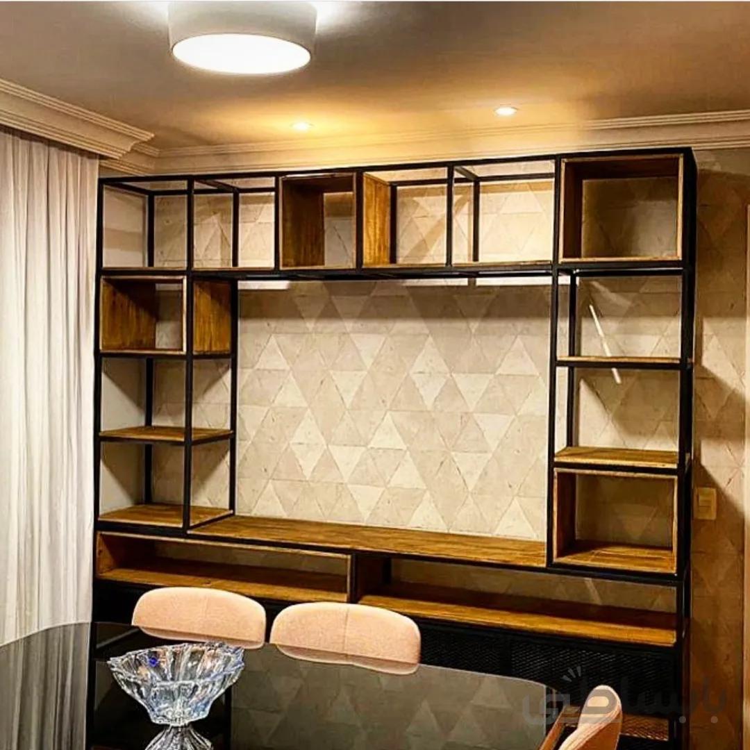 میز تلویزیون وکتابخانه