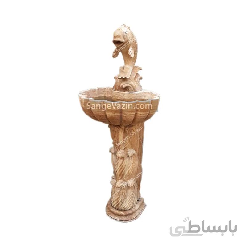 آبنما سنگی موج و ماهی