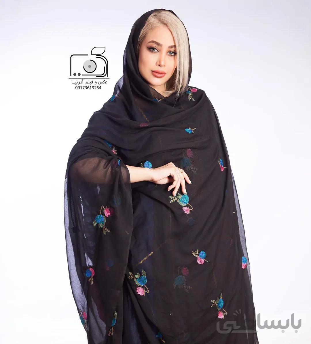 چادر کارشده گل پهن n105