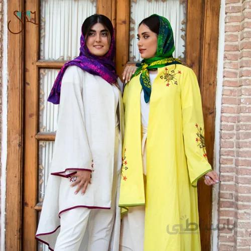 مانتو مجلسی بلند گلدوزی شده با آینه کاری دست دوز مدل 1731