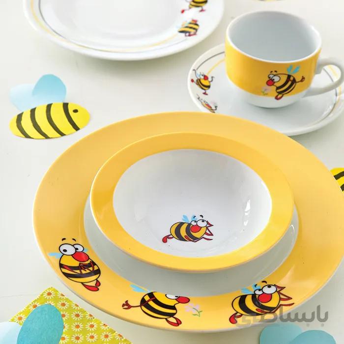 سرویس چینی زرین 1 نفره کودک بامبل بی (5 پارچه) ا Zarin Iran ItaliaF Bumblebee 5 Pieces Porcelain Kid Dinnerware Set