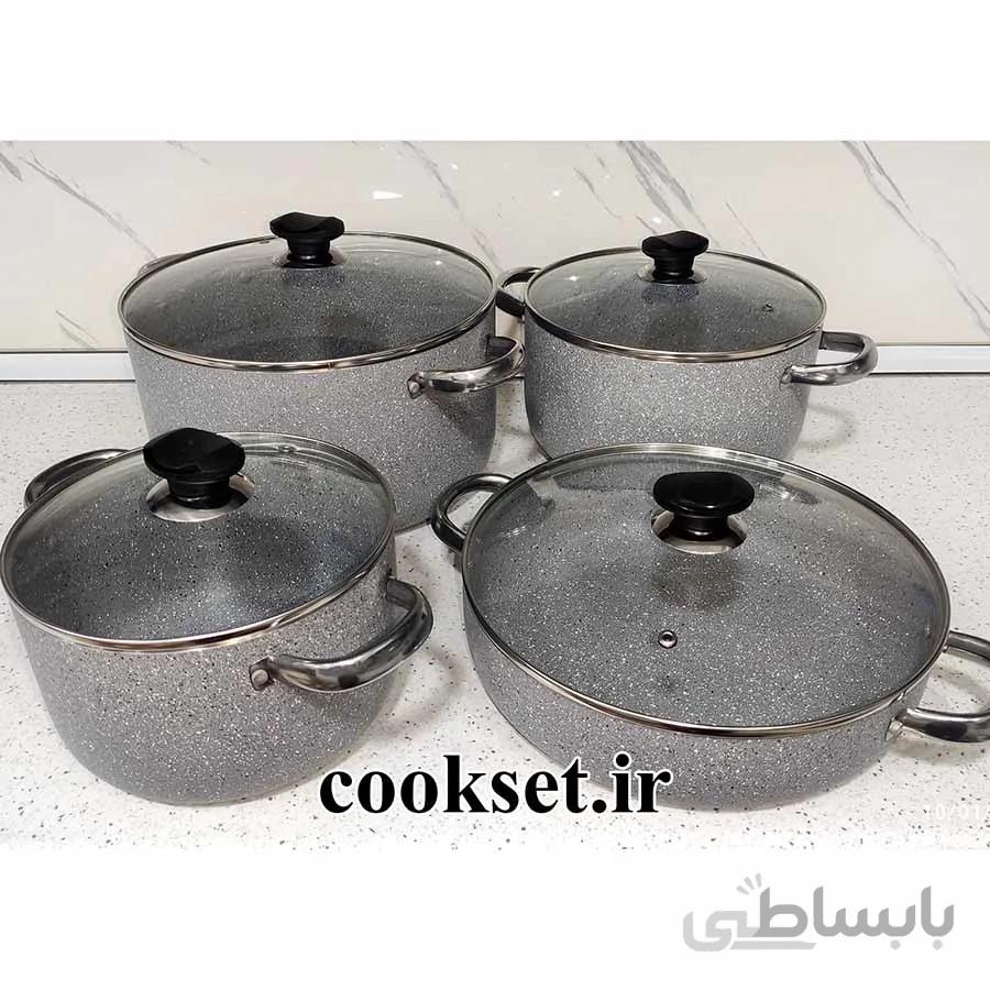 سرویس قابلمه گرانیتی کدبانو ساده طوسی