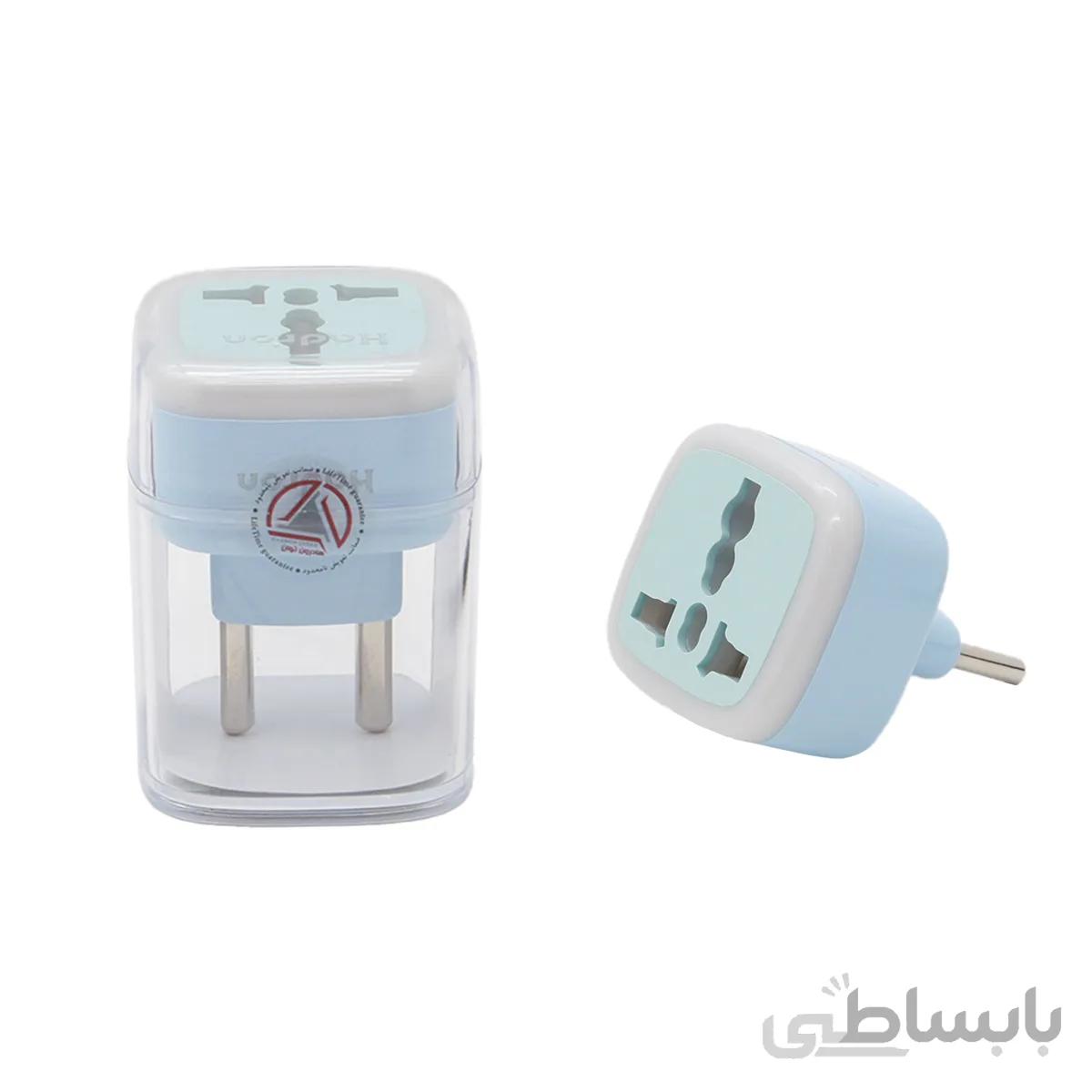 مبدل دو شاخه برق هادرون مدل A10-1-آبی