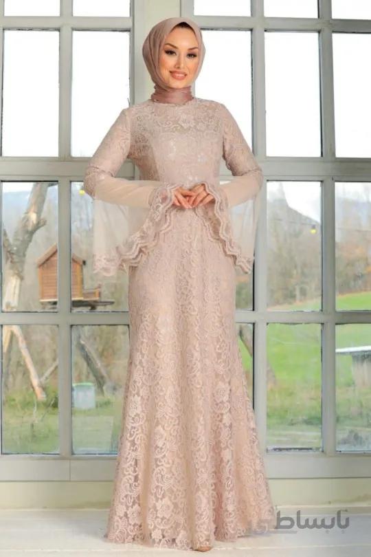 لباس عقد گیپوردار کرم کد 3813825