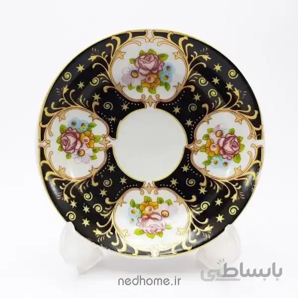 نعلبکی چینی واتسون طرح معینی – مشکی