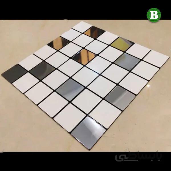 بین کابینتی مربعی سفید نقره ای S364
