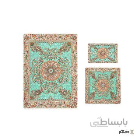 سجاده و جانماز ترمه طرح افشار رنگ سبز آبی
