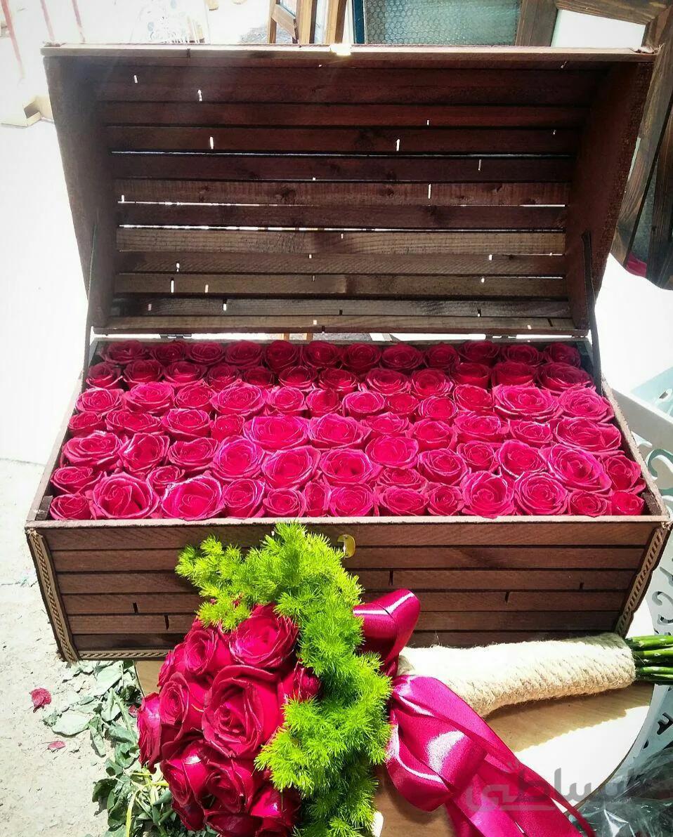صندوقچه چوبی گل رز آسو شماره ۸۲