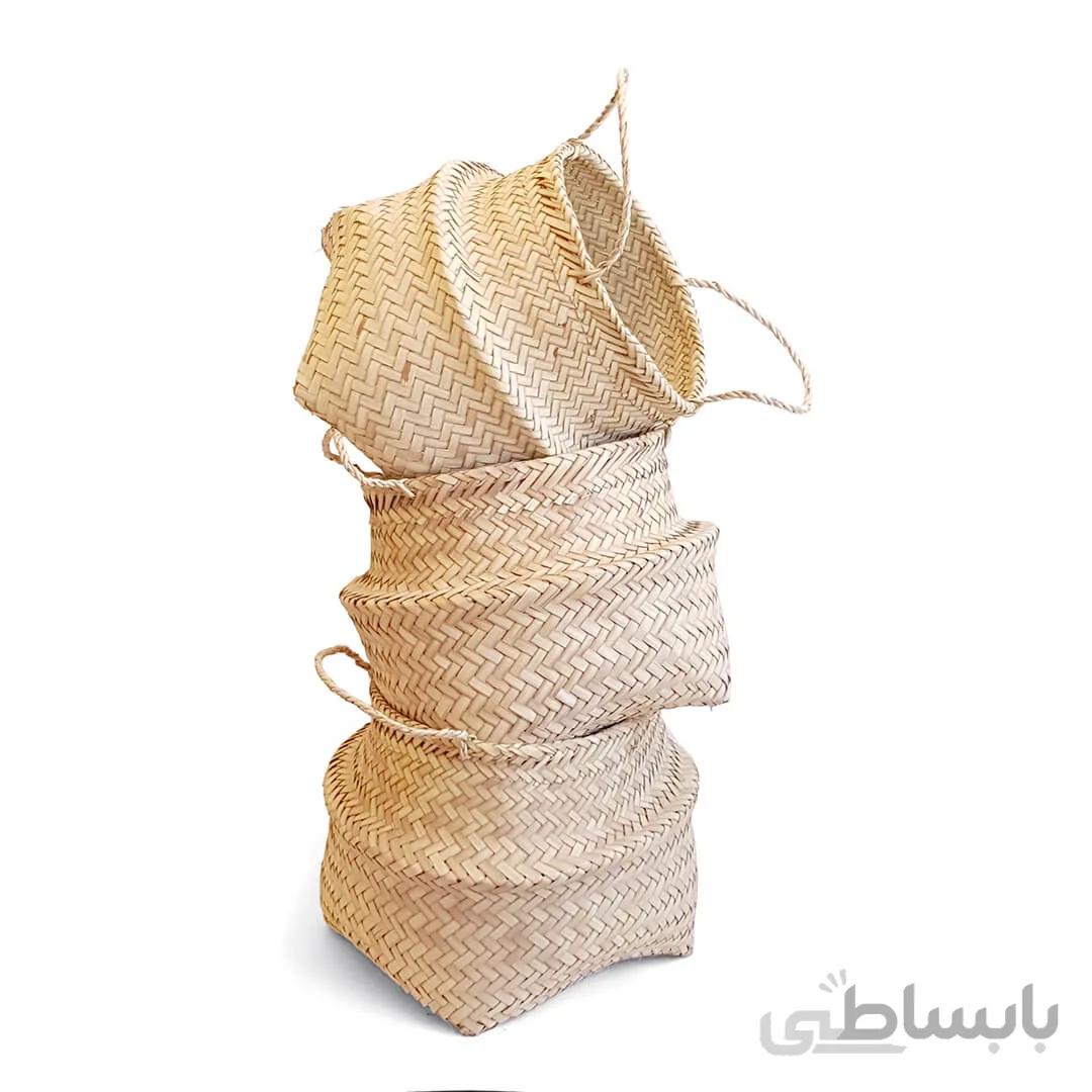 سبد حصیری خمره ای تا شو - نیم قد