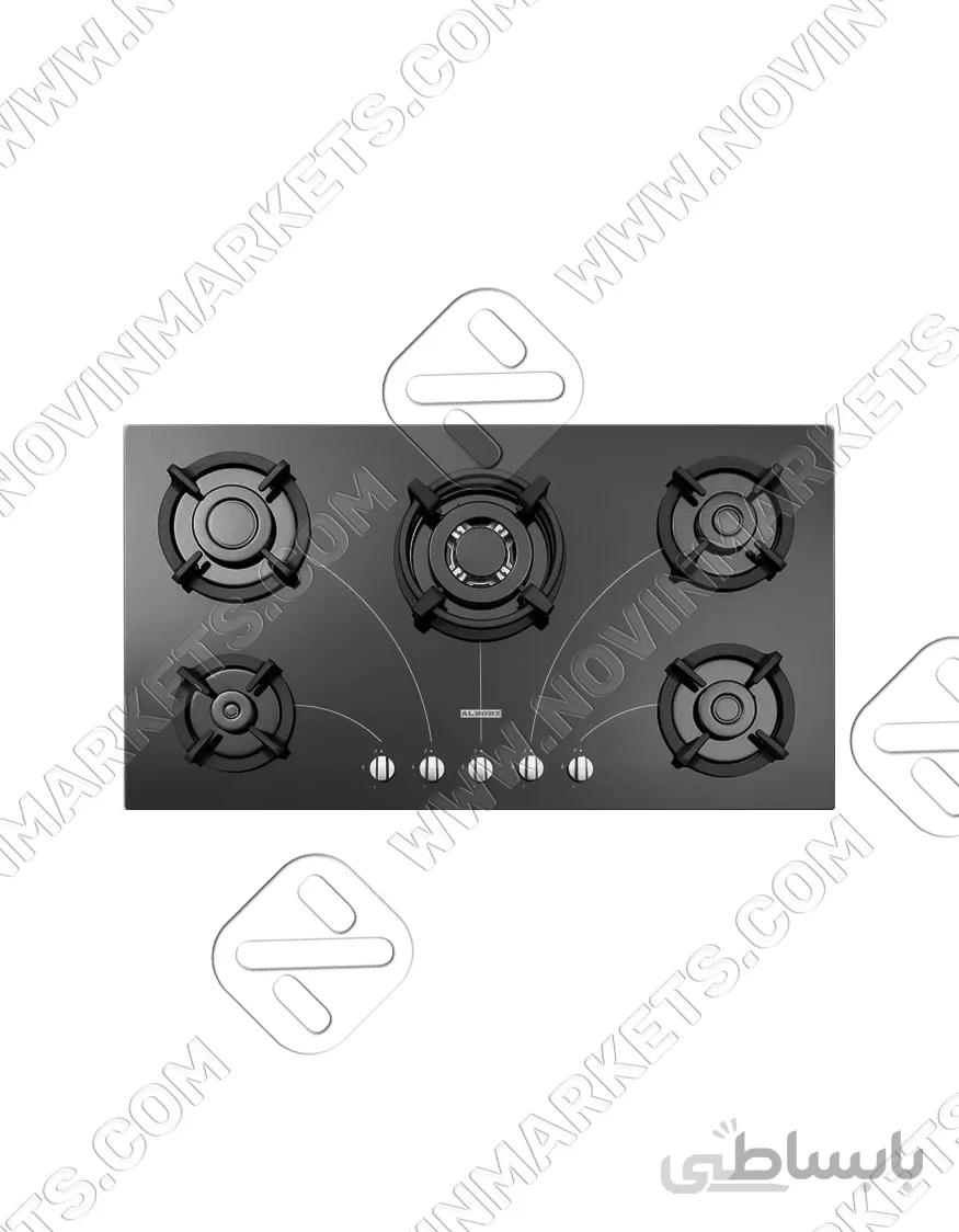 اجاق گاز شیشه ای مشکی G5958 استیل البرز ا G5958