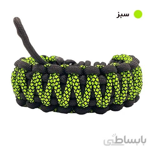 بند مچی دوربین عکاسی پاراکورد مشکی – سبز Camera Strap Paracord 004