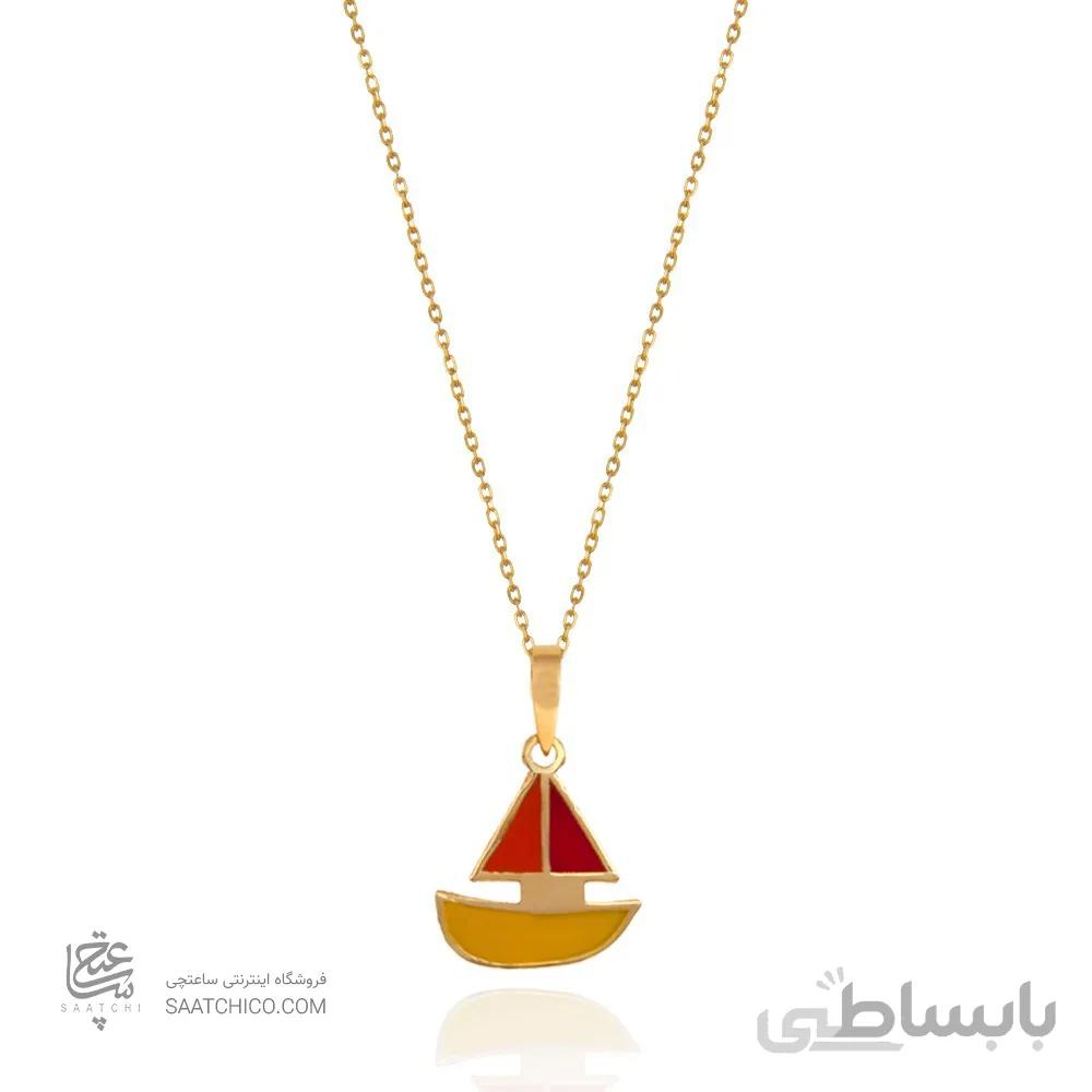 آویز طلا کودک طرح قایق کد KP607