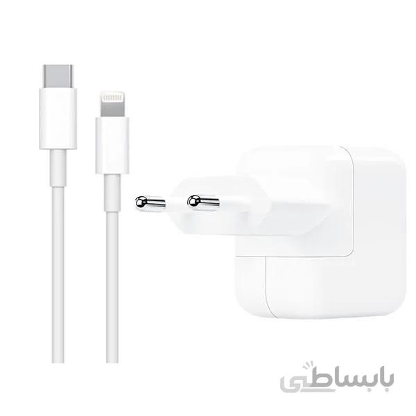 کابل و شارژر اصلی اپل Apple 30W USB-C Power Adapter With USB-C To Lightning Cable