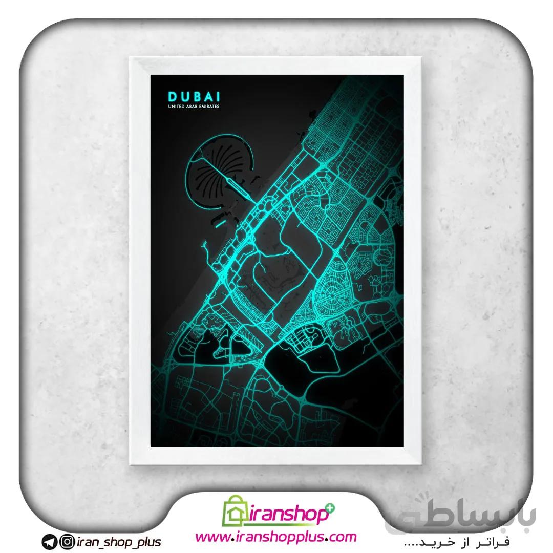 تابلو نقشه شهر دبی با تم Cartograghy