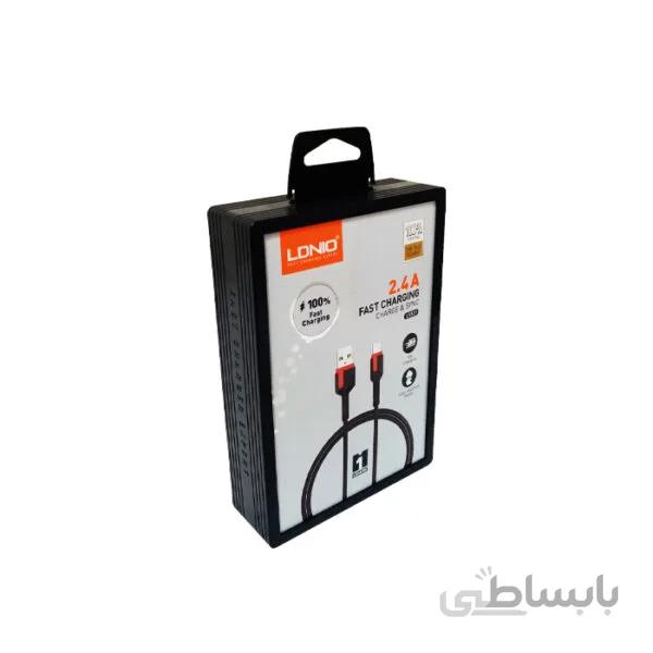 کابل شارژر تایپ سی مناسب سامسونگ ، شیائومی ، هواوی برند اصلی LDNIO الدینیو مدل LS531 متراژ 1 متر ا LDNIO LS531 1M Type-C 2.4A Fast Charge & Sync Data Cable