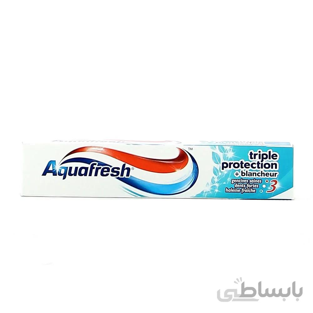 خمیردندان آکوافرش سری Triple Protection مدل Blancheur حجم 75 میلی لیتر ا Aquafresh Thoothpaste Triple Protection Blancheur 75ml