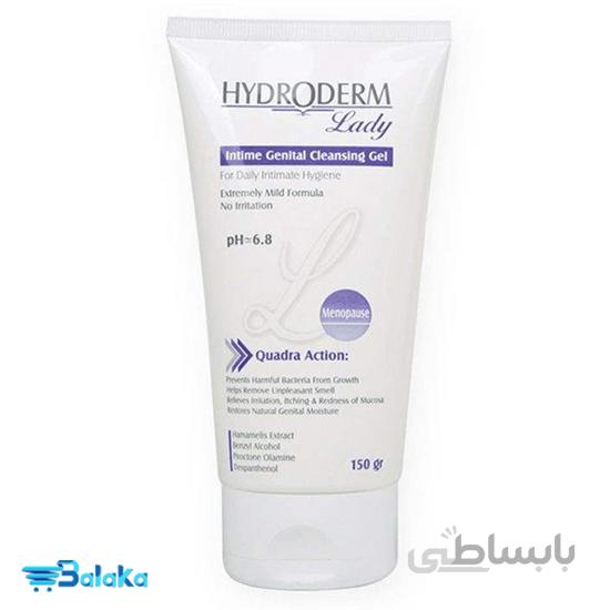 ژل بهداشتی بانوان دوران یائسگی هیدرودرم لیدی 150 گرم ا Hydroderm Lady Intime Genital Cleansing Gel 150gr