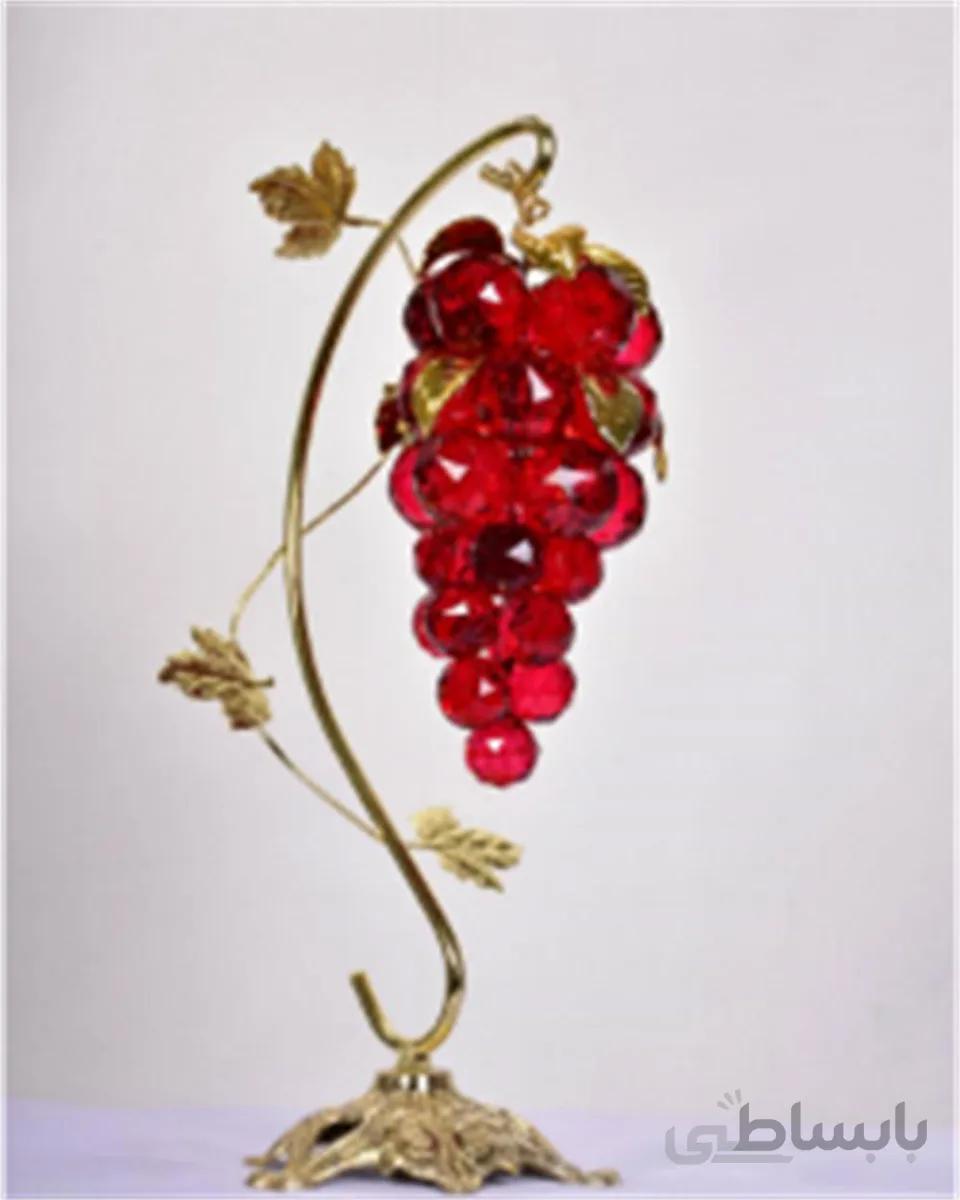 انگور دکوری کریستالی پایه برنزی قرمز ا Grape decorative crystal base, bronze, red